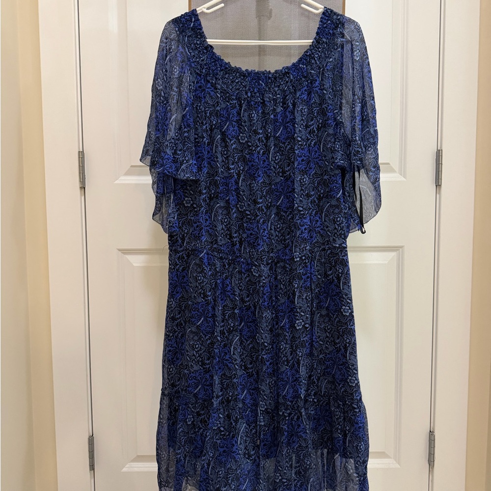 Elie Tahari Blue Silk Printed Dres